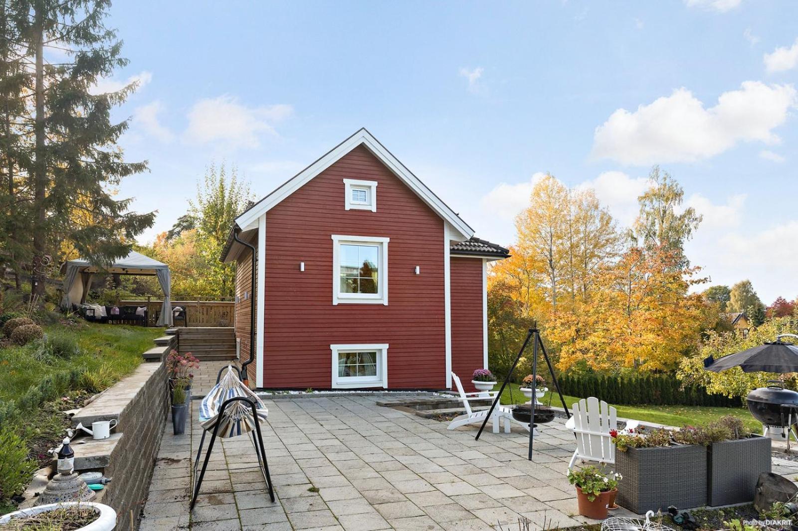 Charming Apartment In A Red House In ストックホルム エクステリア 写真